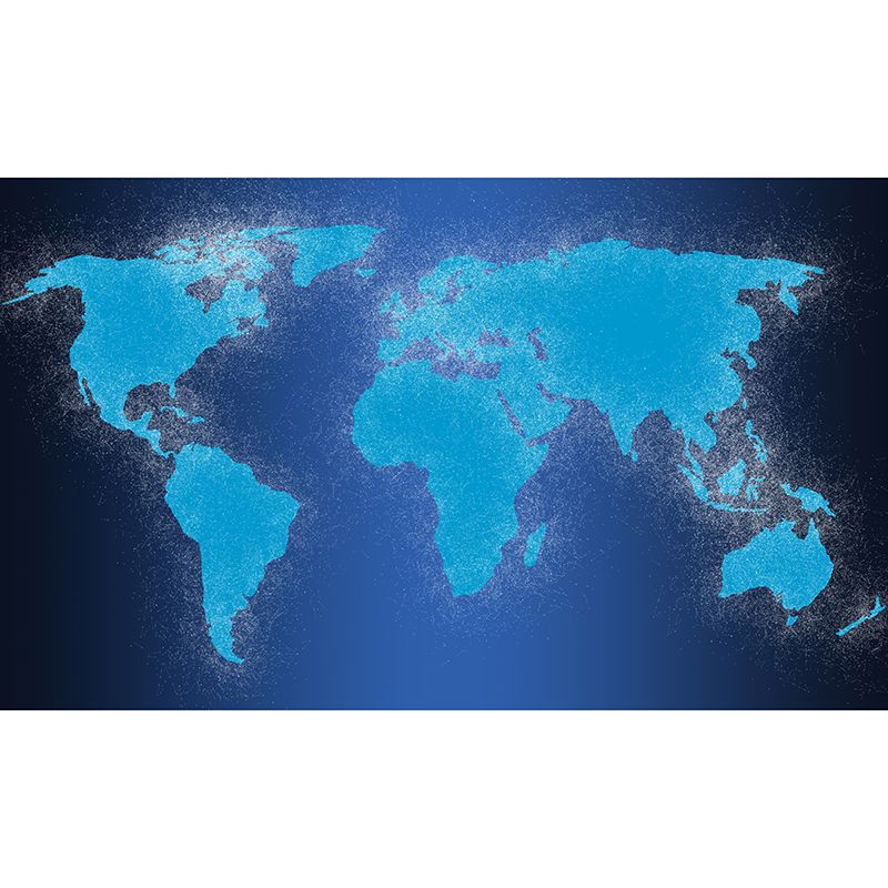 Modern Map Mural Wallpaper Personalized Size Wall Covering for Office Room