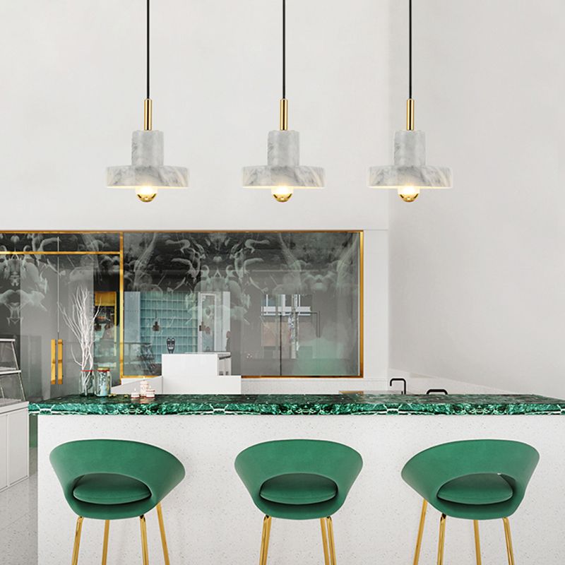 Faut de goutte en forme de grange en marbre Minimaliste d'éclairage en suspension blanc