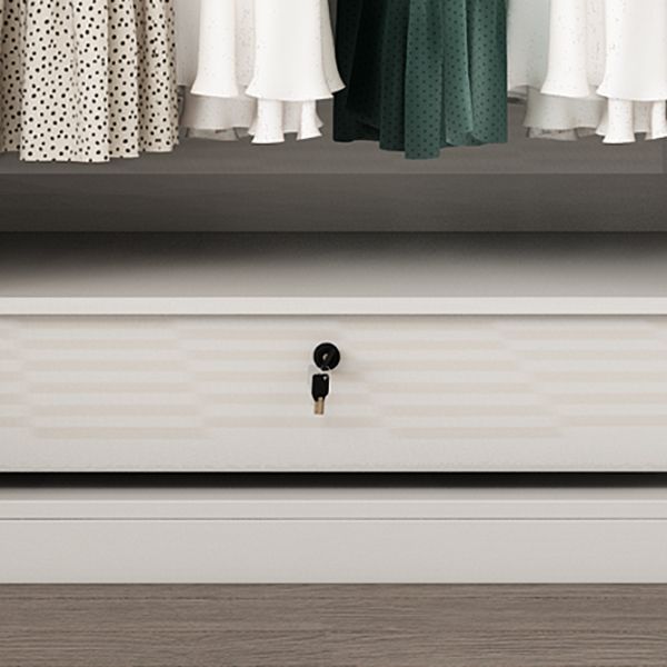 Hinged Wardrobe Armoire with Shelves White Wardrobe Closet for Home