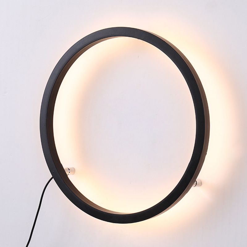 Zwart minimalisme Ronde lijnen LED Wall Lamp Noordse stijl Aluminium SCONCE Licht voor woonkamer