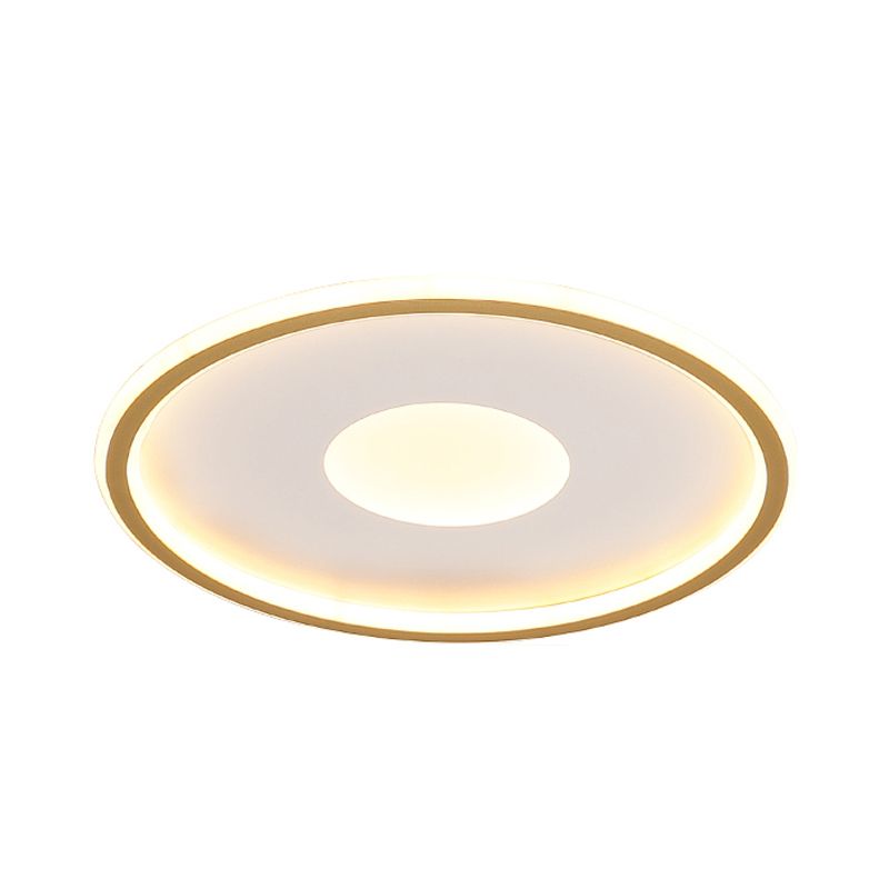 Iluminación de techo ultrafina en forma de disco, montaje empotrado LED minimalista acrílico negro/dorado para dormitorio, 12 "/19,5"/23,5 "de diámetro