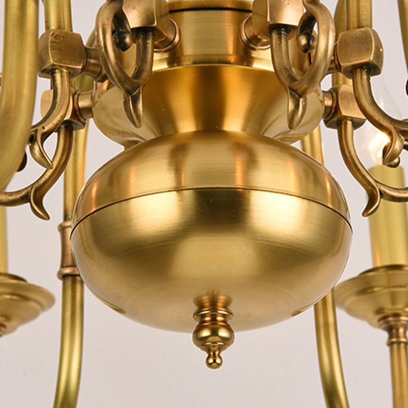 Metall Gold Anhänger Kronleuchter Candelabra 6/8 Lichter Kolonialismus Decke Hangtiere für Wohnzimmer