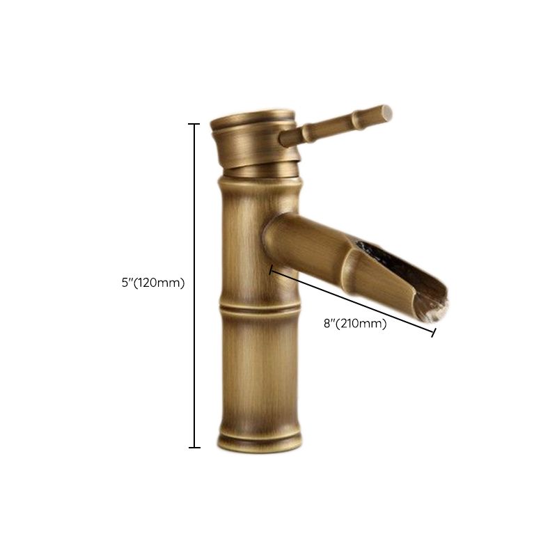 Farmhouse Brass Bathroom Faucet Lever Handle Faucet Single Hole Vessel Sink Faucet
