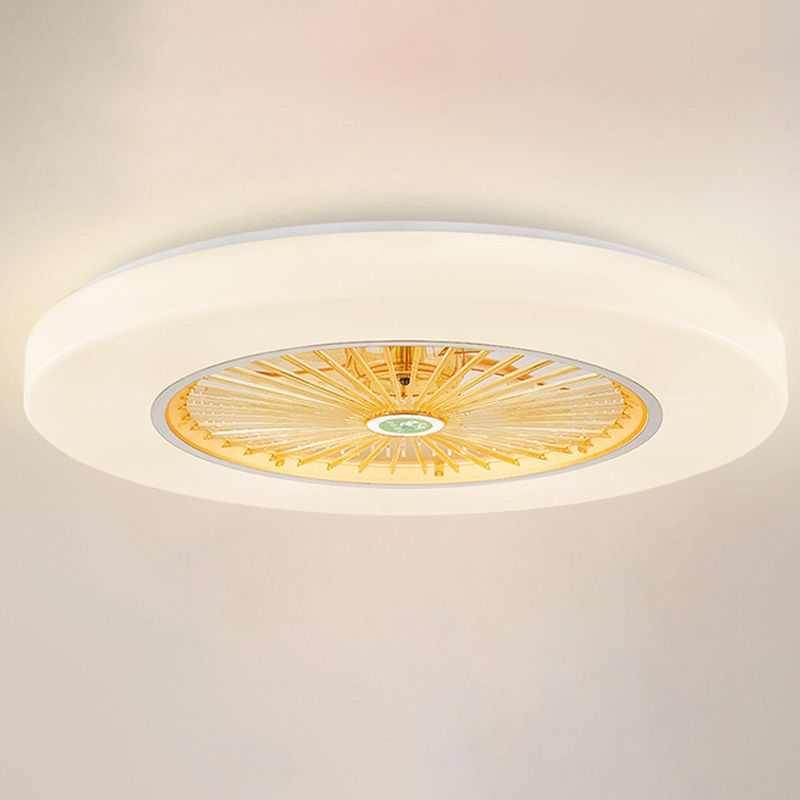 1-Light Ceiling Fan Light Modern LED Ceiling Mount Lamp with Acrylic Shade for Bedroom