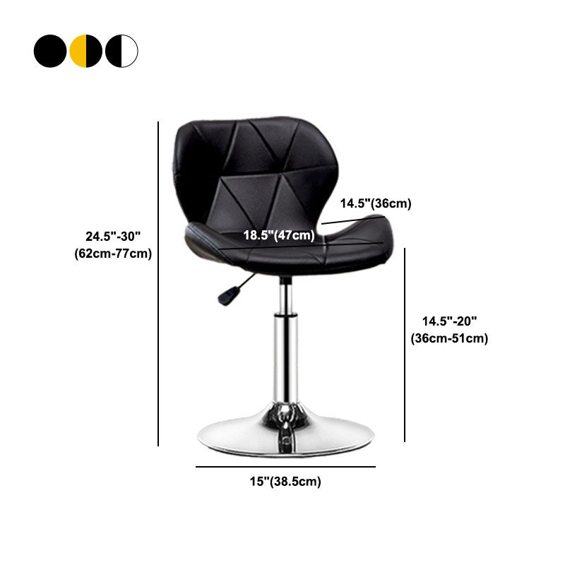 Scandinavian Metal Barstool Faux Leather Adjustable Counter Stool for Home