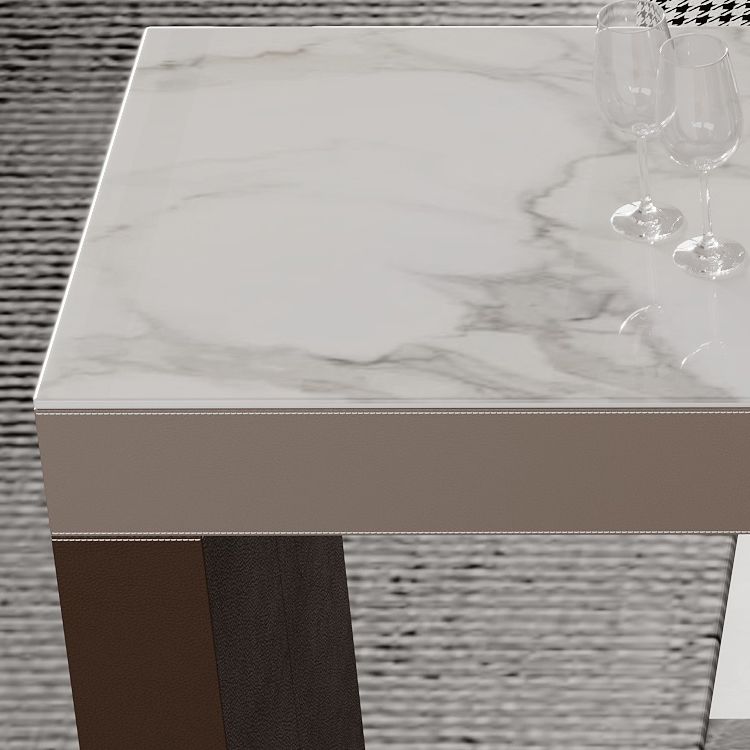 Glam Stone Bar Table Set 1/2/3 Pieces Rectangle Bar table with Upholstered Stools