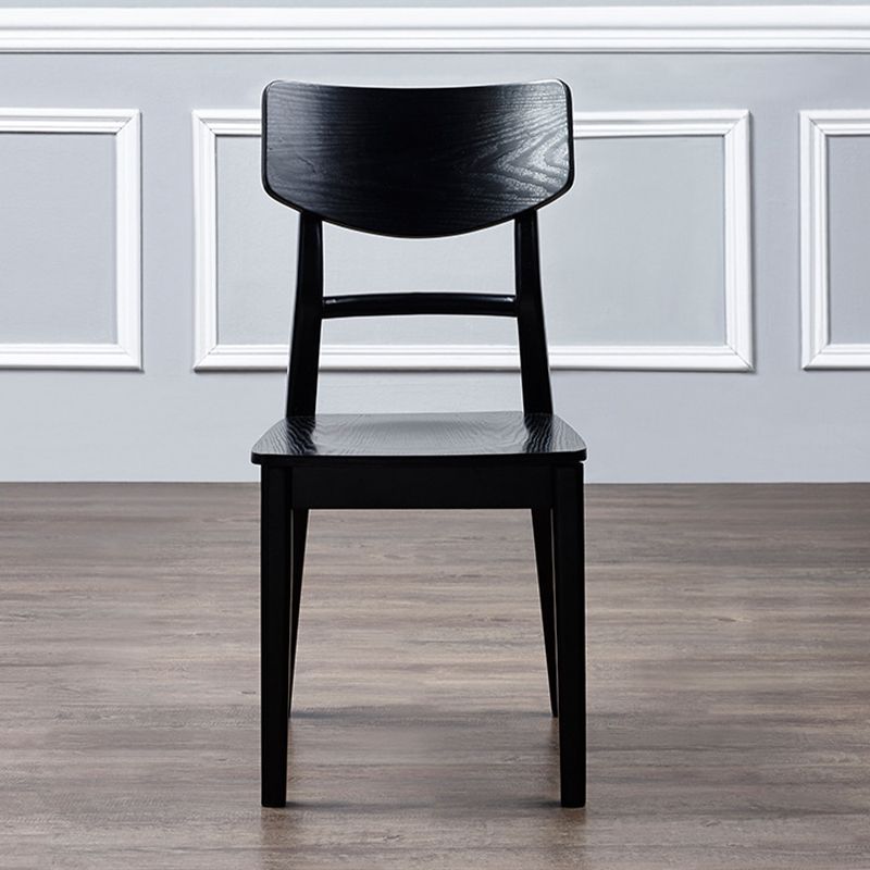 Black Modern Side Chair Solid Wood Dining Chair for Living Room