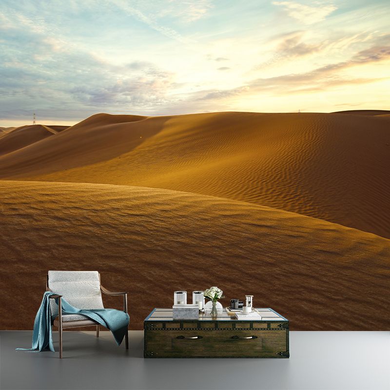 Endless Desert Mural Wallpaper for Sitting Room, Moisture Resistant, Personalized Size Available