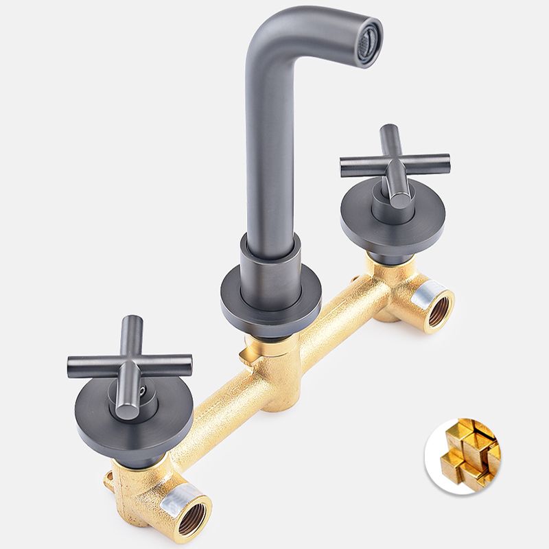 Traditioal Brass Roman Tub Faucet with 2 Cross Handles Tub Faucet