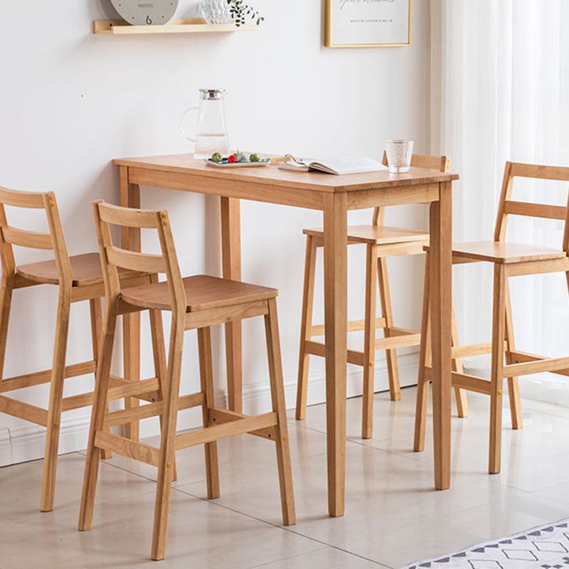 Comptoir et tabouret de bar en bois massif moderne Tabouret de bar à dossier bas avec pieds en bois