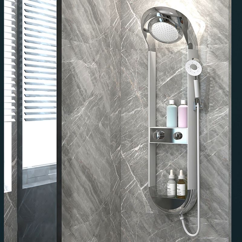 Modern Shower Set Dual Shower Head Slide Bar Thermostatic Wall Mounted Shower System