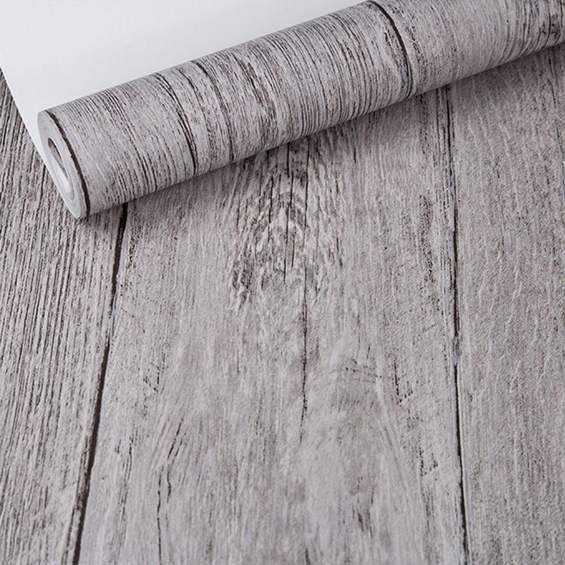 Nordic Faux Wood Wallpaper Roll in Pastel Color Dining Room Decorative Wall Covering, 33' x 20.5"