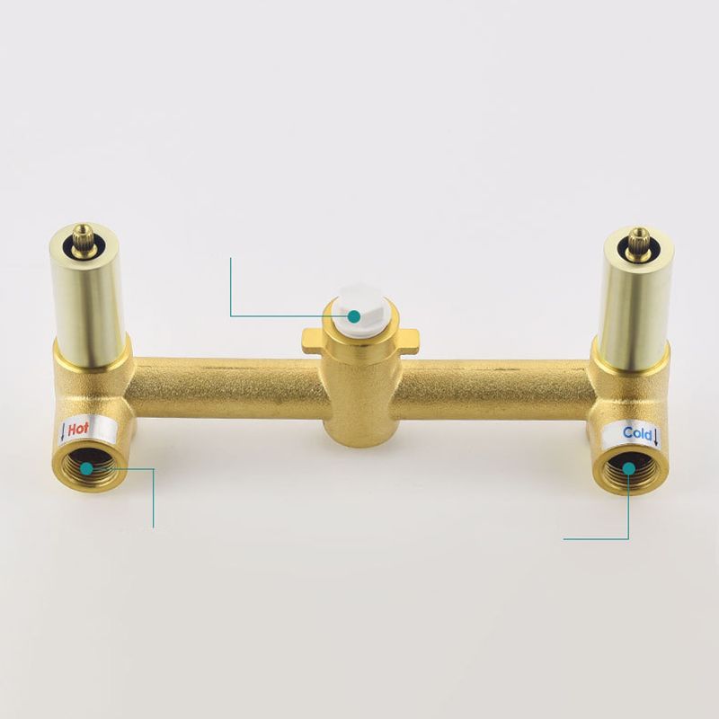 Glam Centerset Faucet Brass Cross Handles 3 Holes Wall Mounted Bathroom Faucet