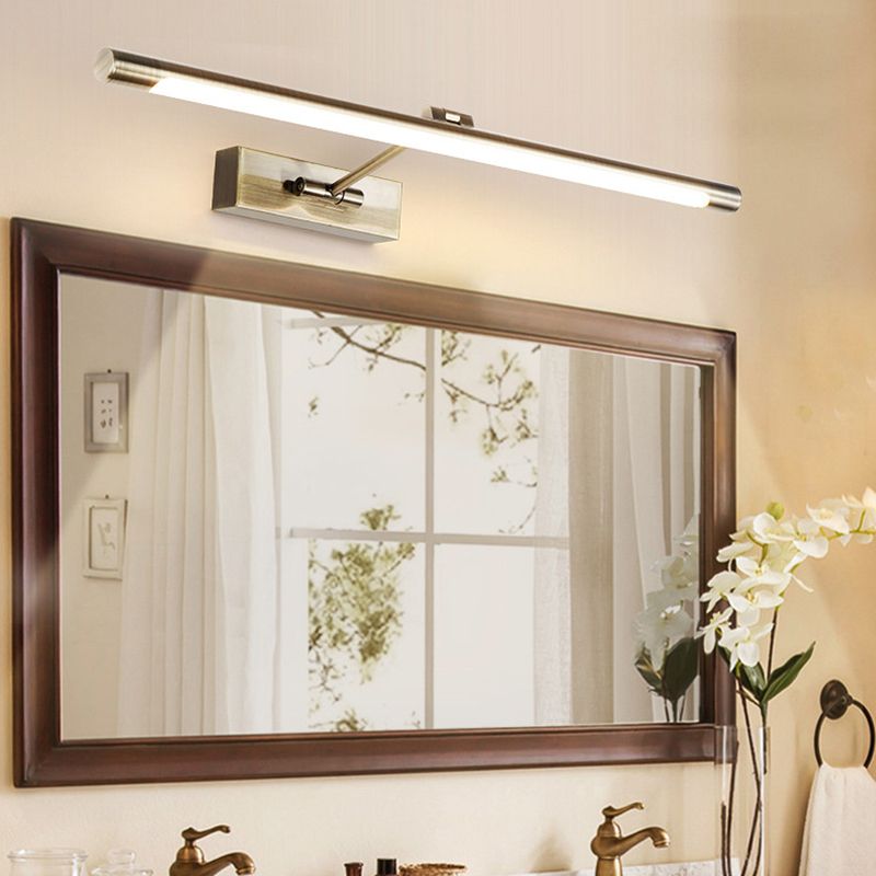 Metal linear Shade Swing Arm Wall Lights Modern 1 Head Wall Mount Fixture in Nickel Sconce