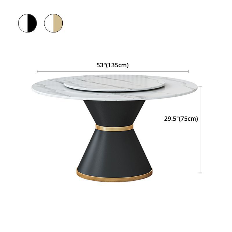 1/2/7/9 Pcs Metal Modern Dining Room Set with Round Table and Pedestal Base Dining Set