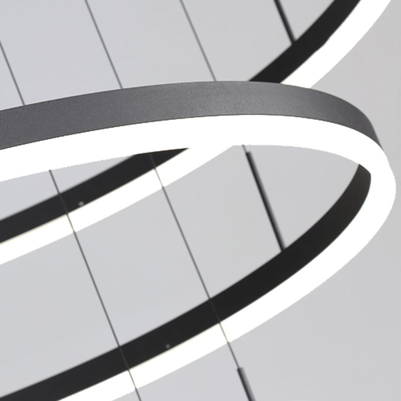 Luces colgantes colgantes de aluminio negro lámparas colgantes modernas para sala de estar