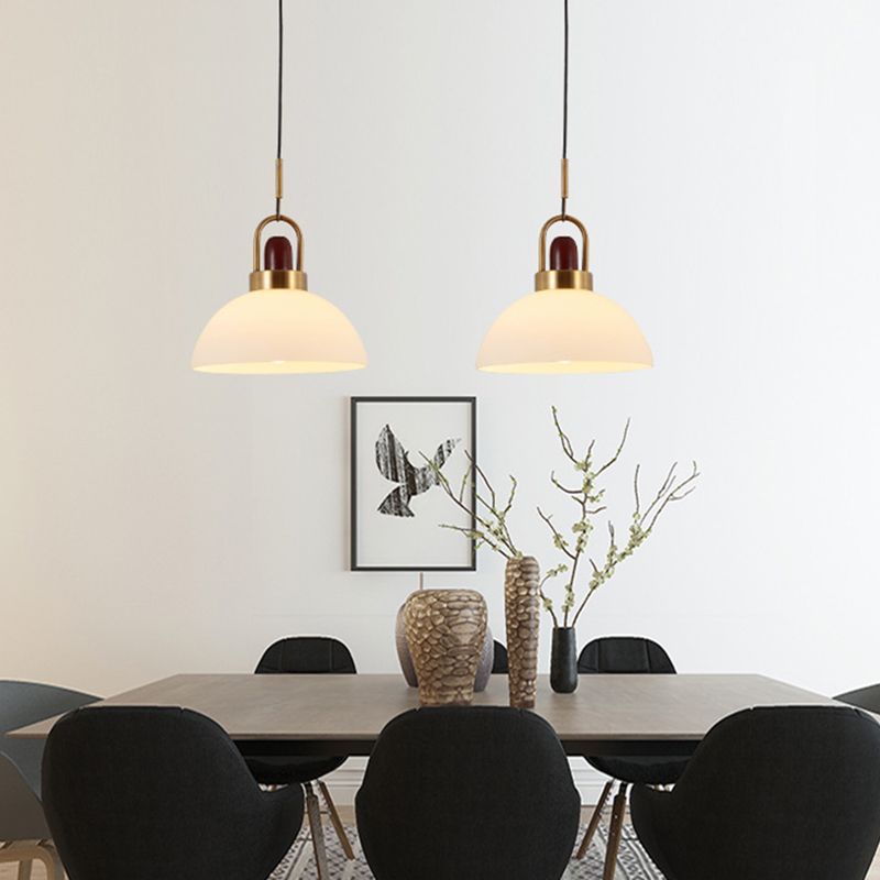 1 Light Ceiling Light Modern Simple White Glass Hanging Pendant Lights for Restaurant