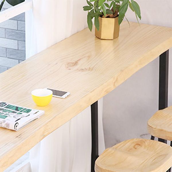 Industrial Rectangle Solid Wood Bar Table Set 1/5/9 Pieces Counter Table with Stools
