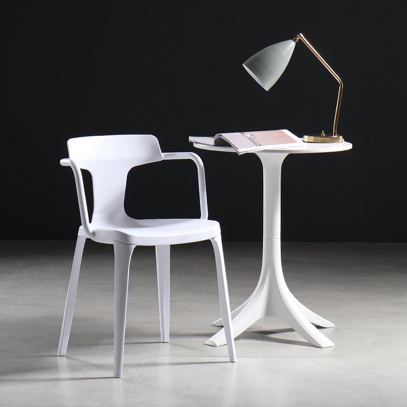 Open Back Dining Side Chair Contemporary Plastic Dining Arm Chair