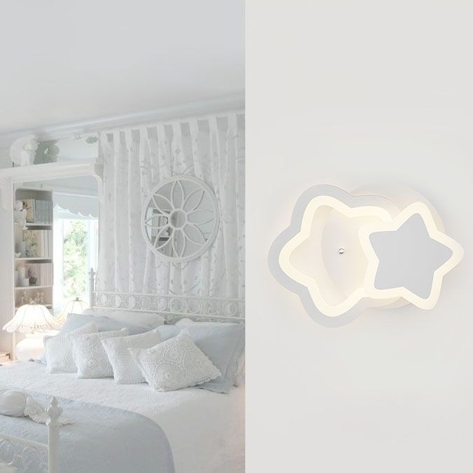 Kids Style Unique Shape Wall Lights Metal 2 Light Wall Mount Lights in White