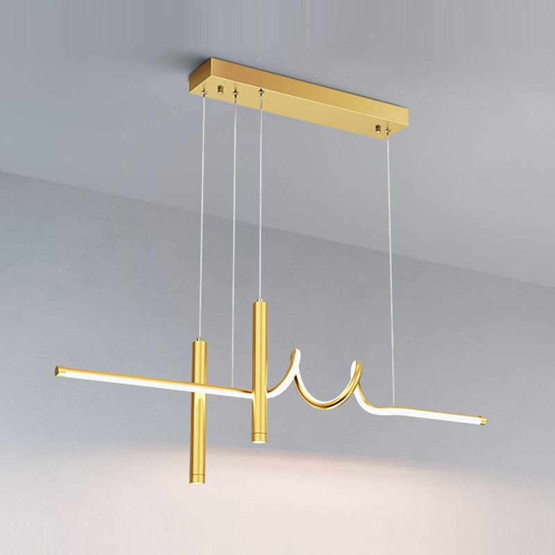 Modern Golden/Black Ceiling Light LED Kitchen Island Lighting for Bedroom