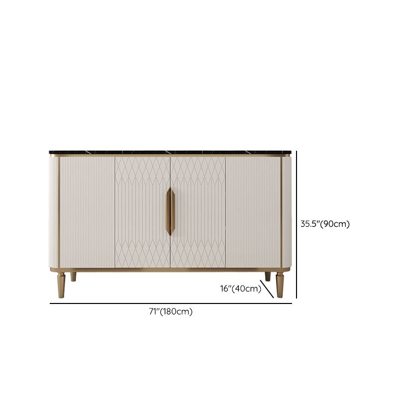 Glam Style Gold Base Sideboard Cabinet 35.4-inch High Engineered Wood Credenza