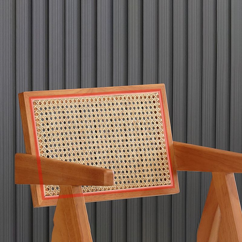 19.68" Wide Arm Chair Solid Wood Frame Chair with Woven Back
