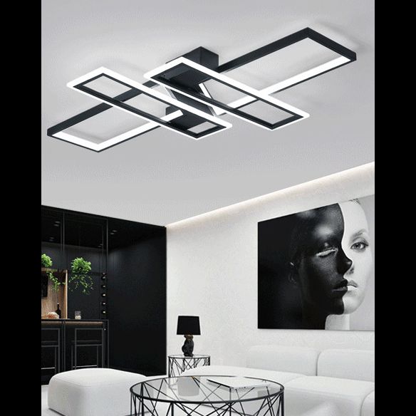 Montaje empotrado de techo de dormitorio LED de metal moderno con luz de montaje semiempotrado de bloque rectangular superpuesto
