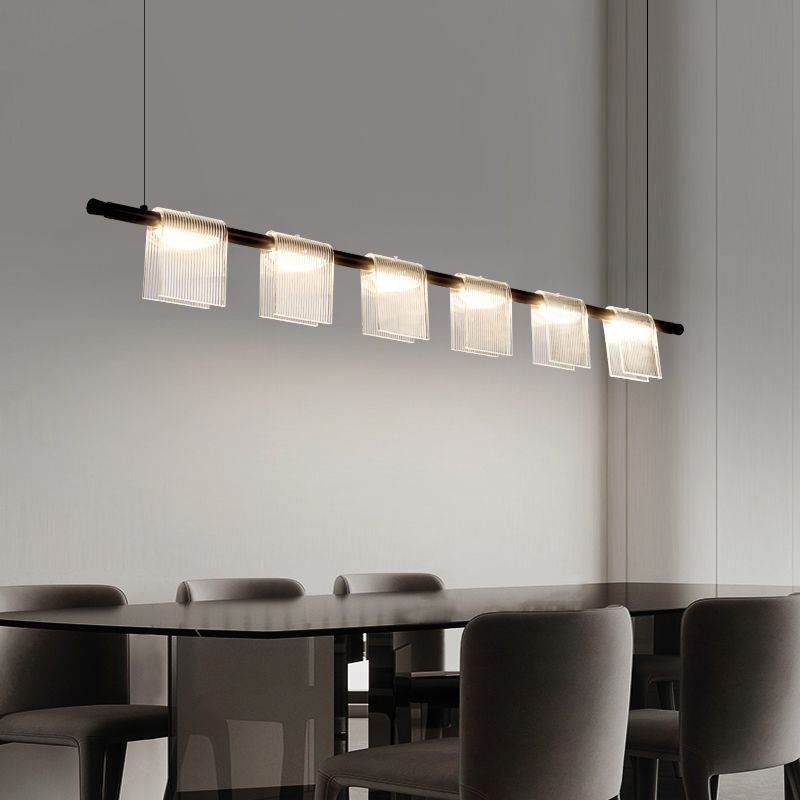 Modern LED Hanging Light Acrylic Island Light Fixture for Dining Room