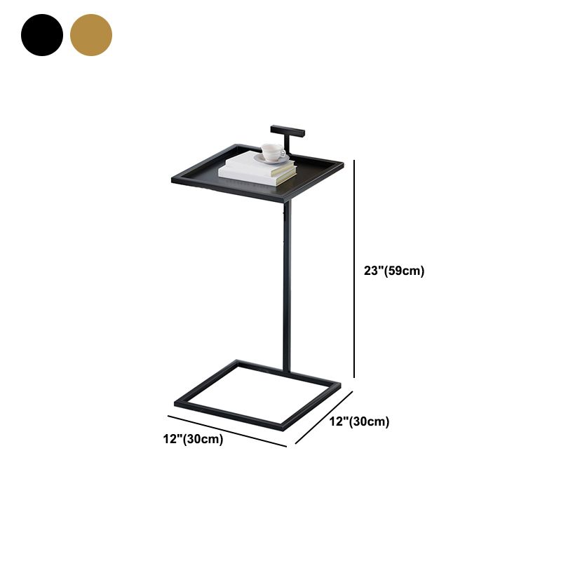 Mid-century Modern Square Tray Top Side Table 23.23" Tall Metal C End Table