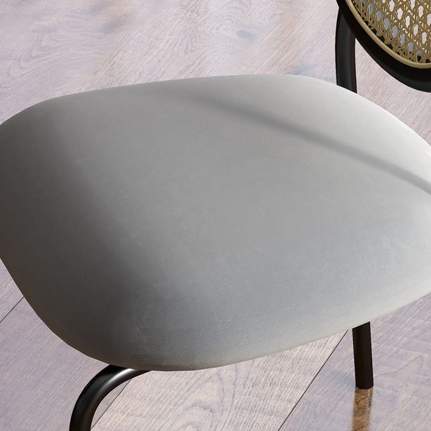 Upholstered Armless Dining Chairs Open Back Side Chair with Metal Legs