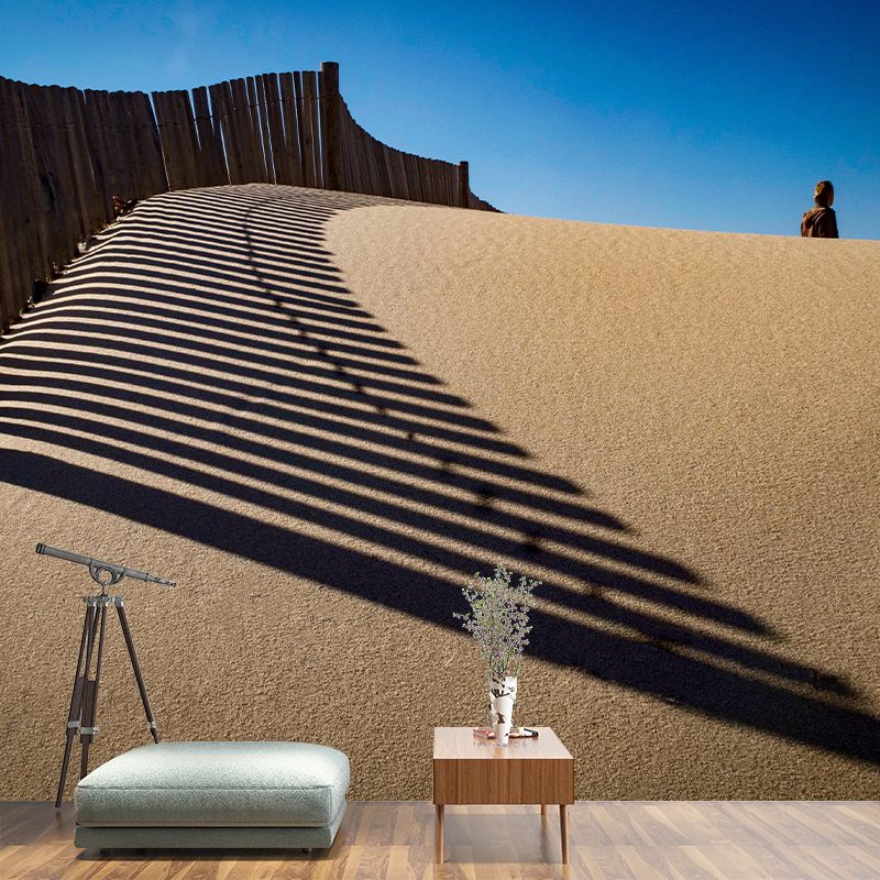 Desert Mural Wallpaper Horizontal Photography Style for Sleeping Room Decor