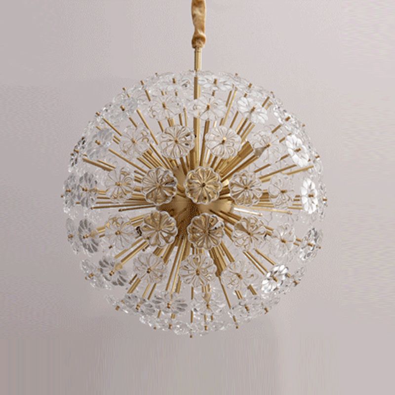 Glass Decorative Chandelier Modern Flower Shape Light for Restaurant and Hotel
