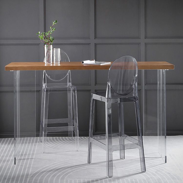 Industrial Acrylic Counter Height Stools 4 Legs Bar Stool for Indoor