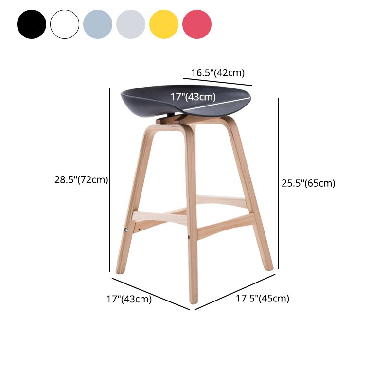 Scandinavian Footrest Milk Tea Shop Stool Matte Finish Plastic Barstool
