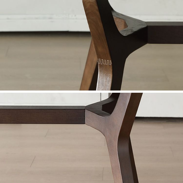 Mesa de comedor rectangular moderna de mediados de siglo Mesa de piedra sinterizada gris