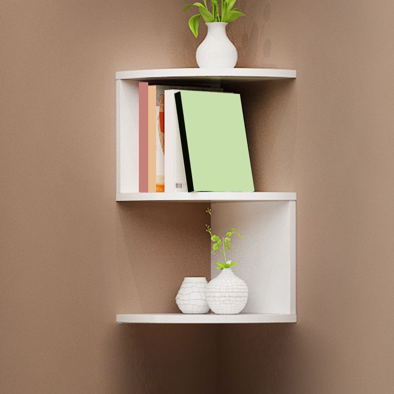 Contemporary Style Wall Mounted Bookcase Engineered Wood Bookshelf