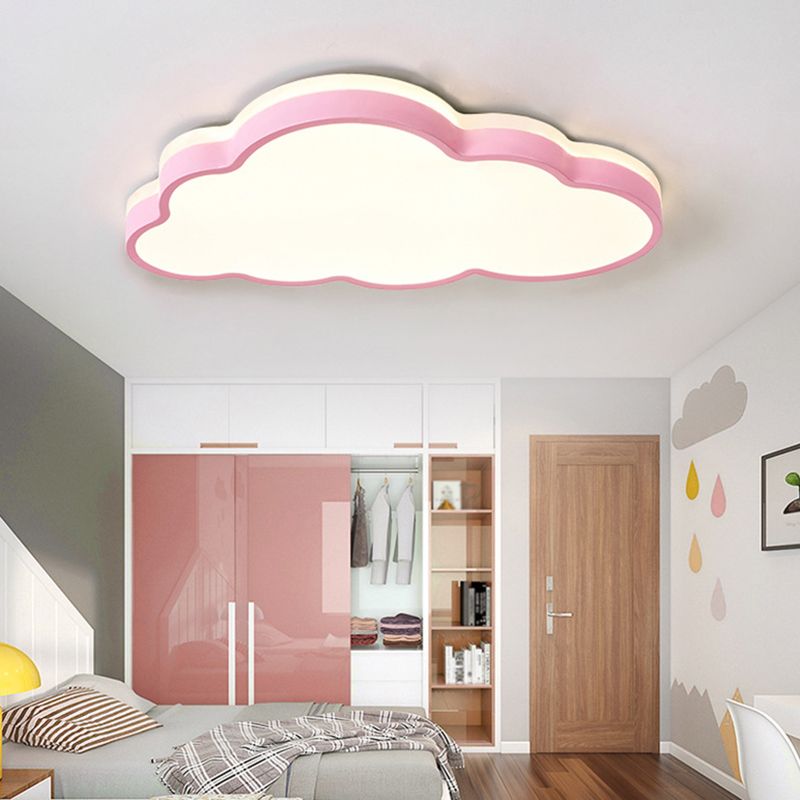 Nordic Style Metal Flush Mount Ceiling Lamp Cloud Shape LED Flush Mount Lighting for Kids Bedroom
