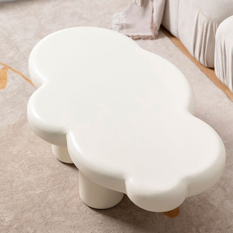 Scandinavian Cream Irregular 4 Legs Coffee Cocktail Table - 13.8" H