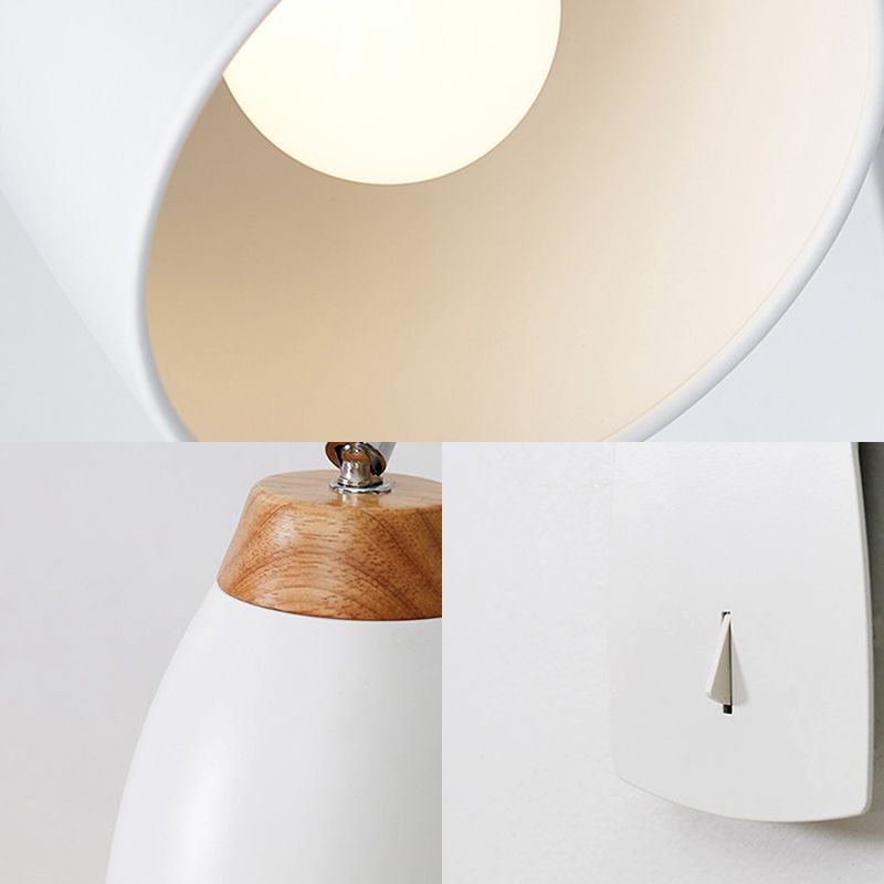 Aparte de la pared cónico en negro/negro Luz de luz de 1 cabezal simple con interruptor para estudio para estudiar