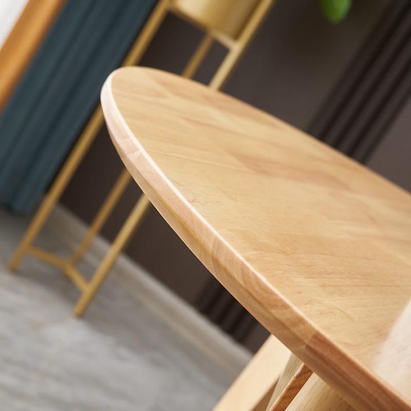 Rubberwood Solid Wood Dining Table Round Dining Table in Walnut and Natural