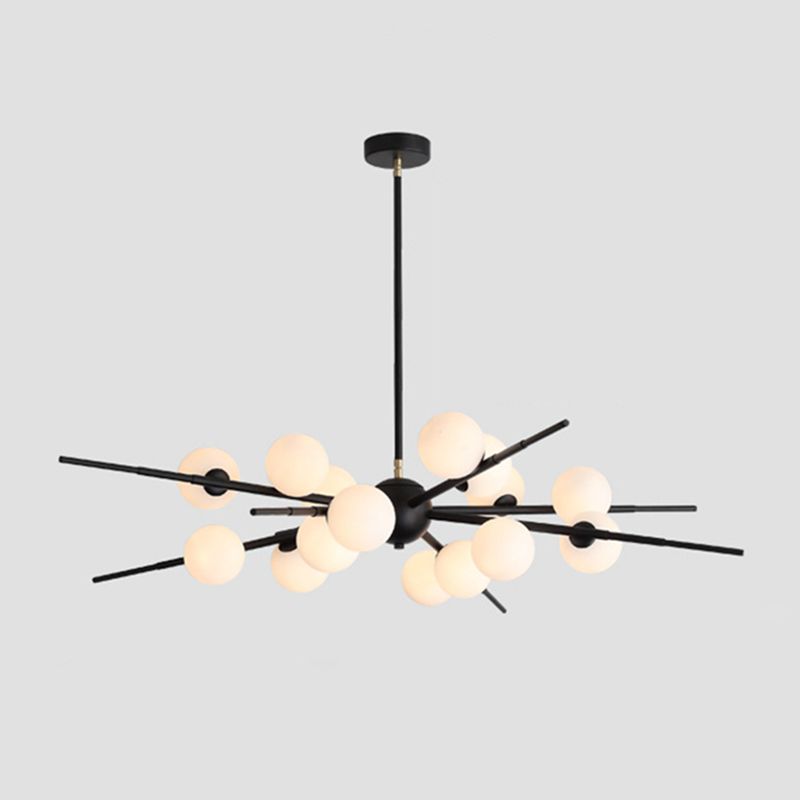 Modern Starburst Hanging Chandelier Light Opal Glass Shade Ceiling Chandelier for Living Room