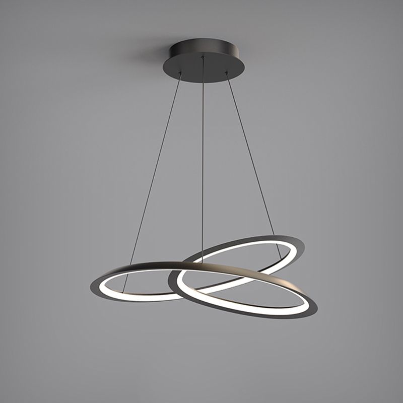 Black Aluminum Hanging Pendant Lights Contemporary Hanging Lamps for Living Room