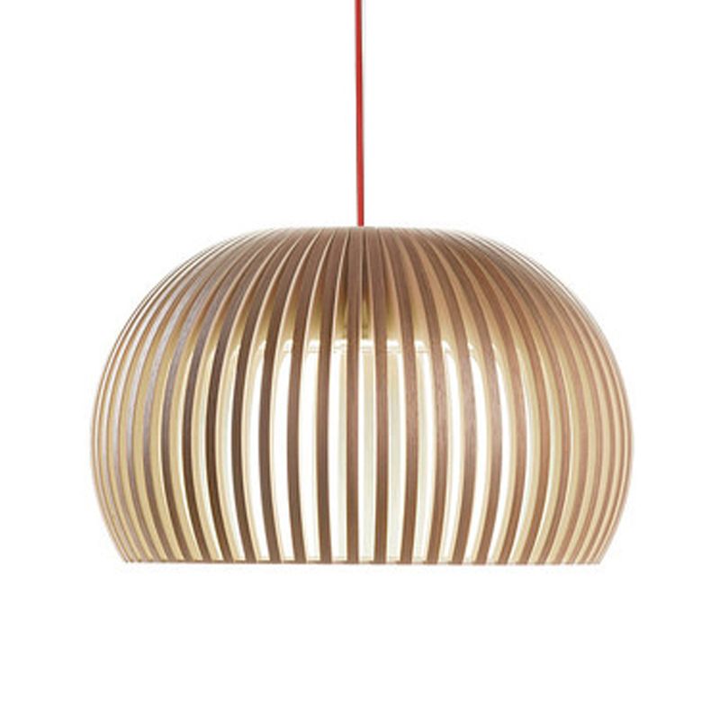 Wood Geometric Shape Pendant Light Modern Style 1 Light Pendant for Living Room