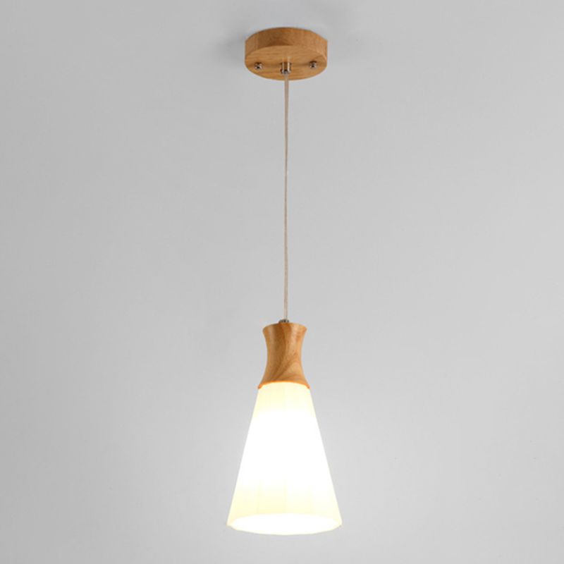 Moderner Stil hängend hängendes helles Holz und Glasanhänger Licht für Schlafzimmer Küche