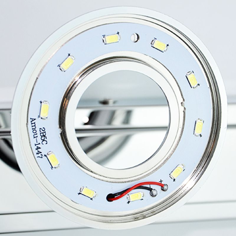 Lámpara de espejo simple moderno lámpara de espejo de acero inoxidable de acero inoxidable luz de espejo de maquillaje ajustable para baño