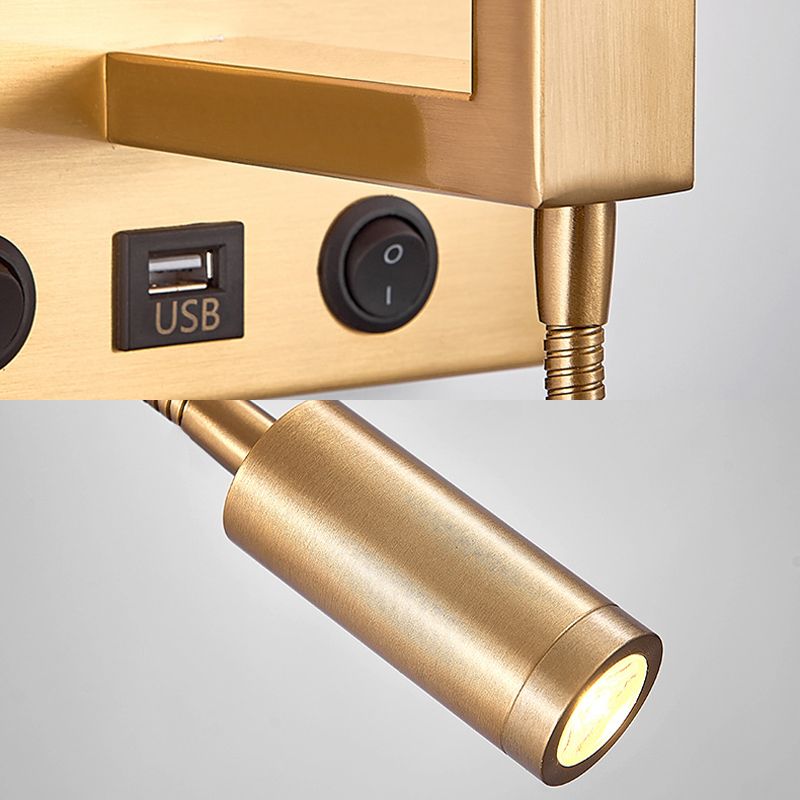 Lámpara de lectura LED de 20.5 pulgadas de altura Lámpara de lectura ajustable Lámpara de pared nórdica en latón