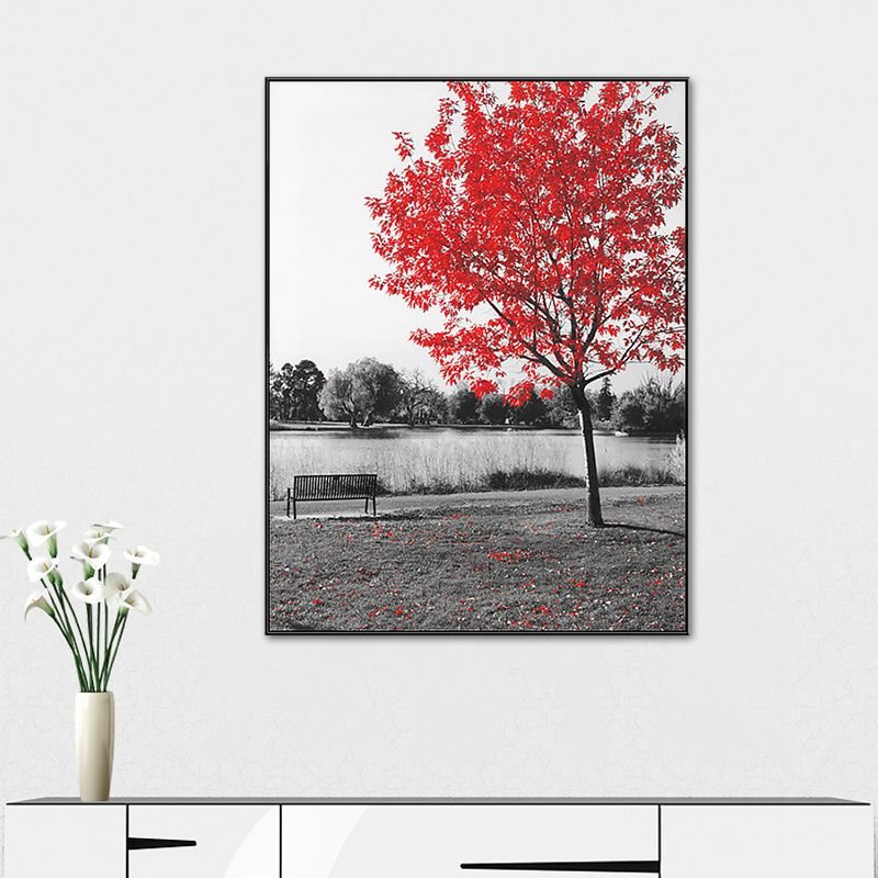 Modern Style Botanical Scene Canvas Soft Color Textured Wall Art Print for Living Room