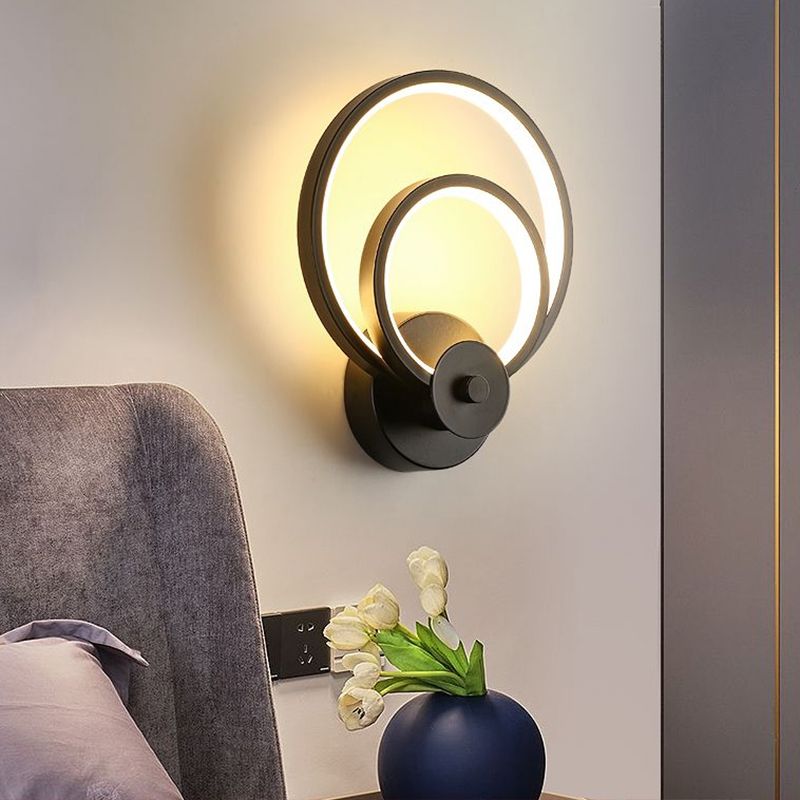 Lámpara de pared en forma de bucle acrílico simplicidad lámpara de pared led aplique para dormitorio