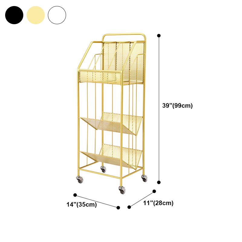 3-Shelf Metal Etagere Bookcase Contemporary Book Shelf,39''H x 11''W
